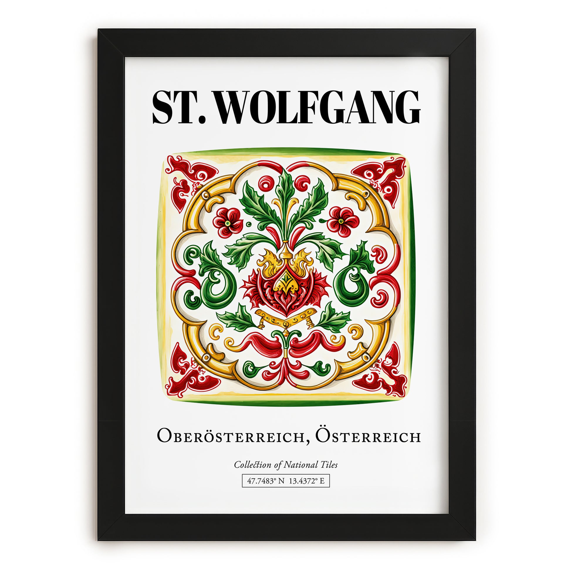 St. Wolfgang, Austria – Travel Wall Art, in sleek black frame