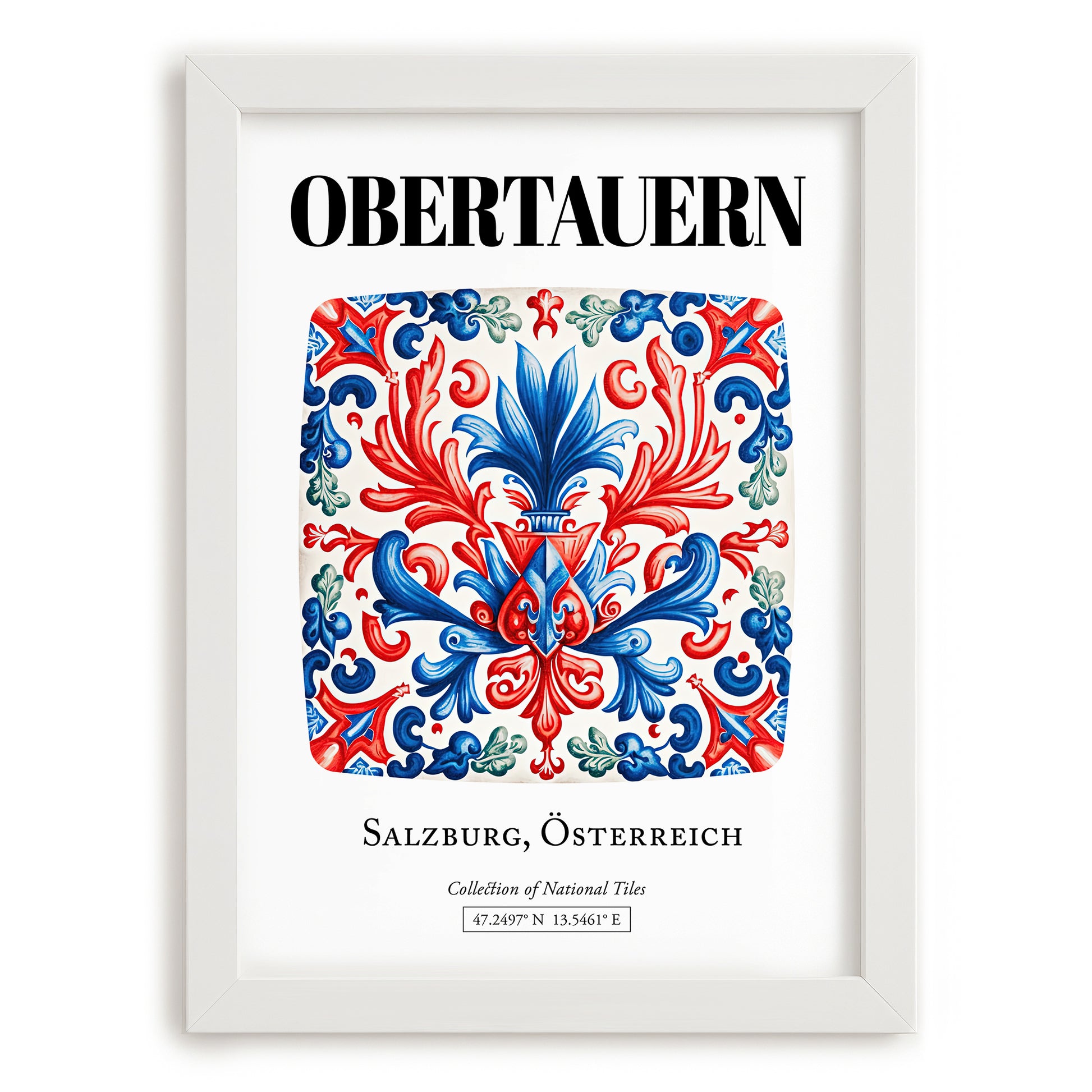 Obertauern, Austria – Country Culture Poster, placed in minimal white frame
