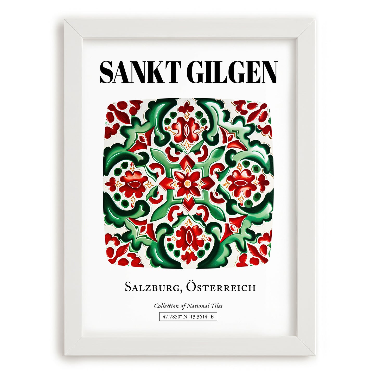 Sankt Gilgen, Austria – Cultural Heritage Wall Art, placed in minimal white frame