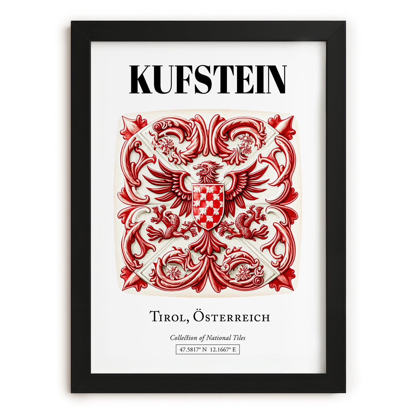 Kufstein, Austria – Dream Destination Decor, in sleek black frame