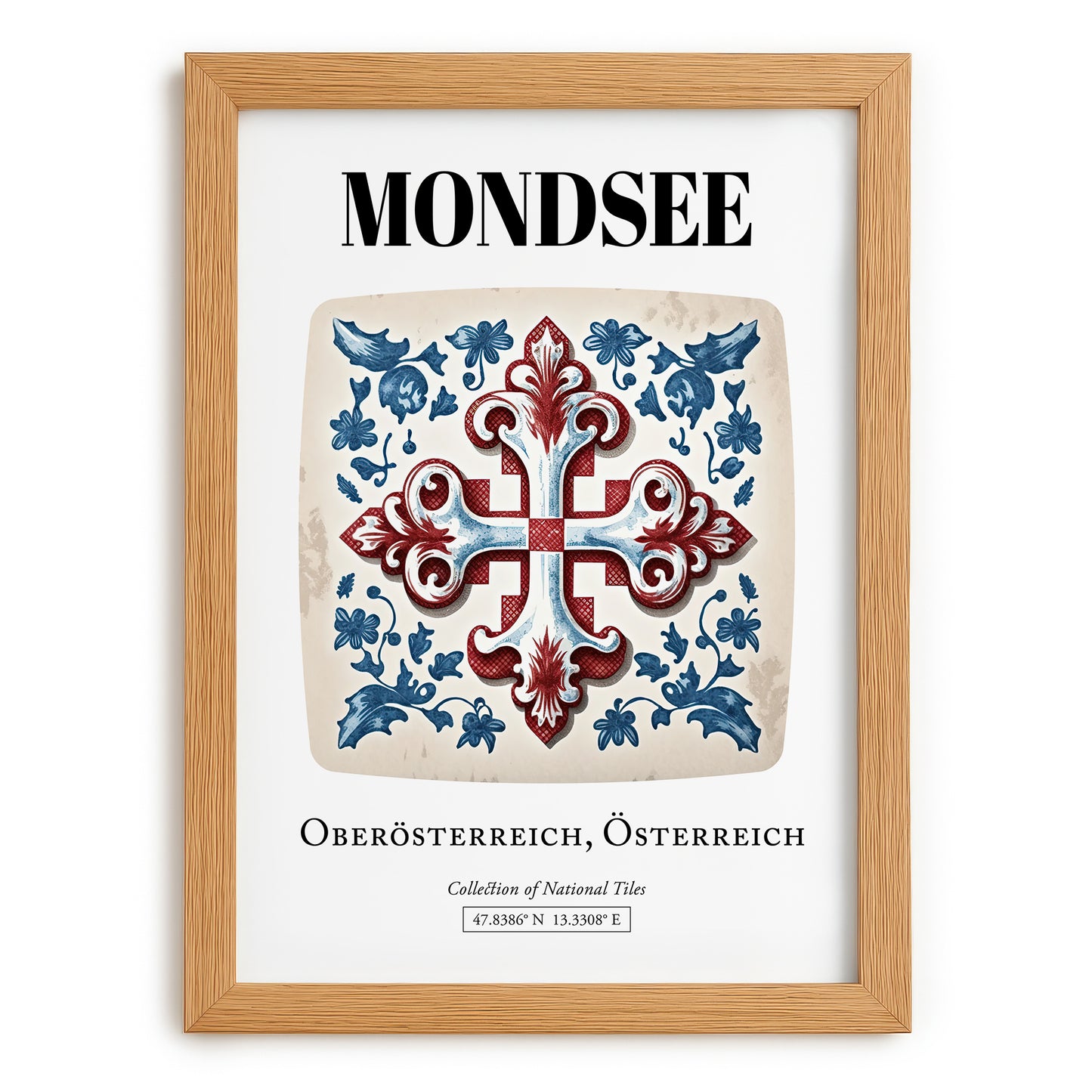 Mondsee, Austria – Global Cities Wall Print, set in oak frame