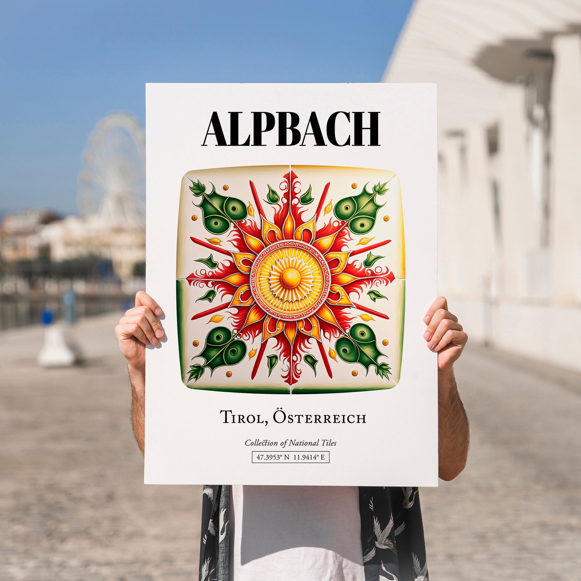Alpbach, Austria – Travel Poster, no-text version framed in wood