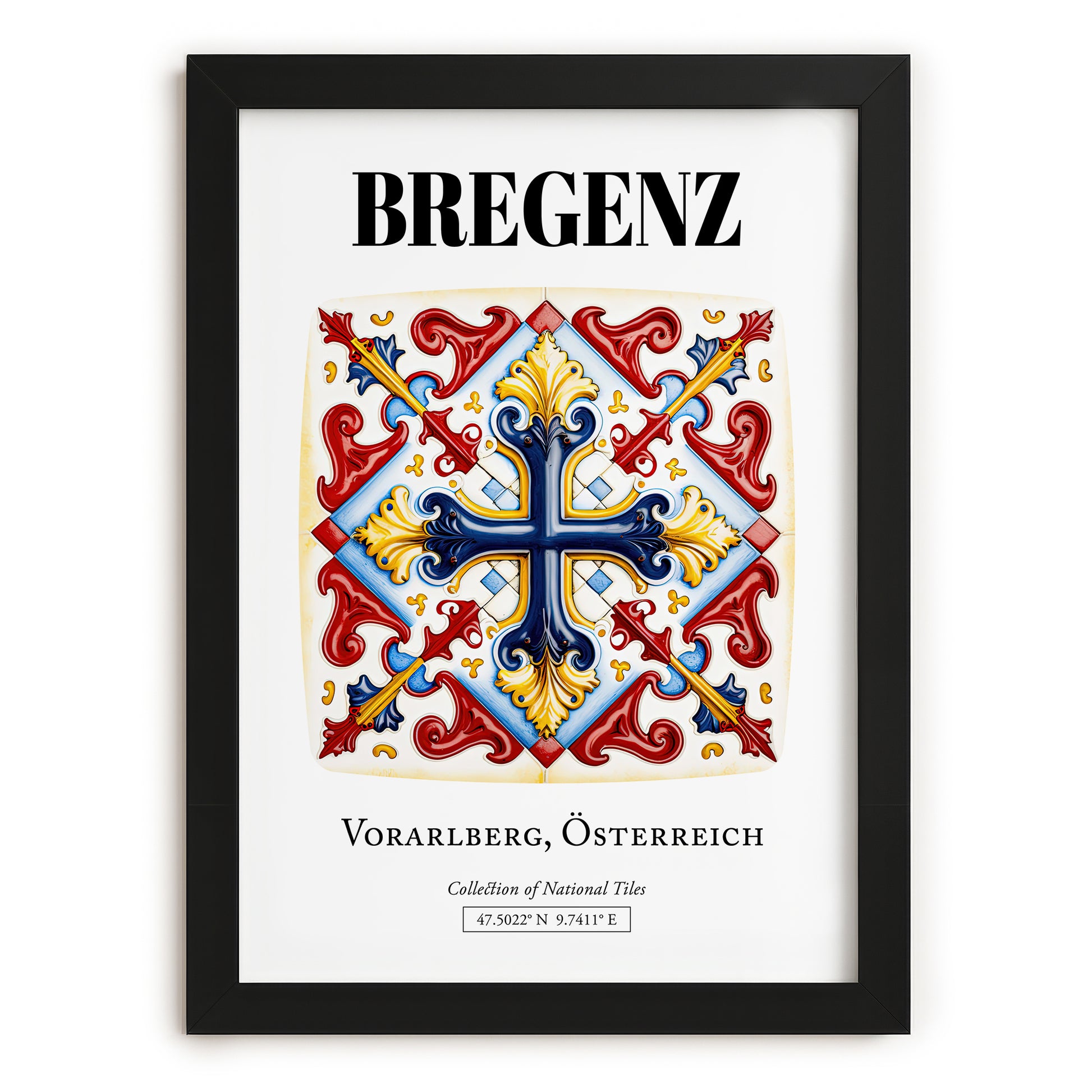 Bregenz, Austria – Illustrated Travel Poster, in sleek black frame