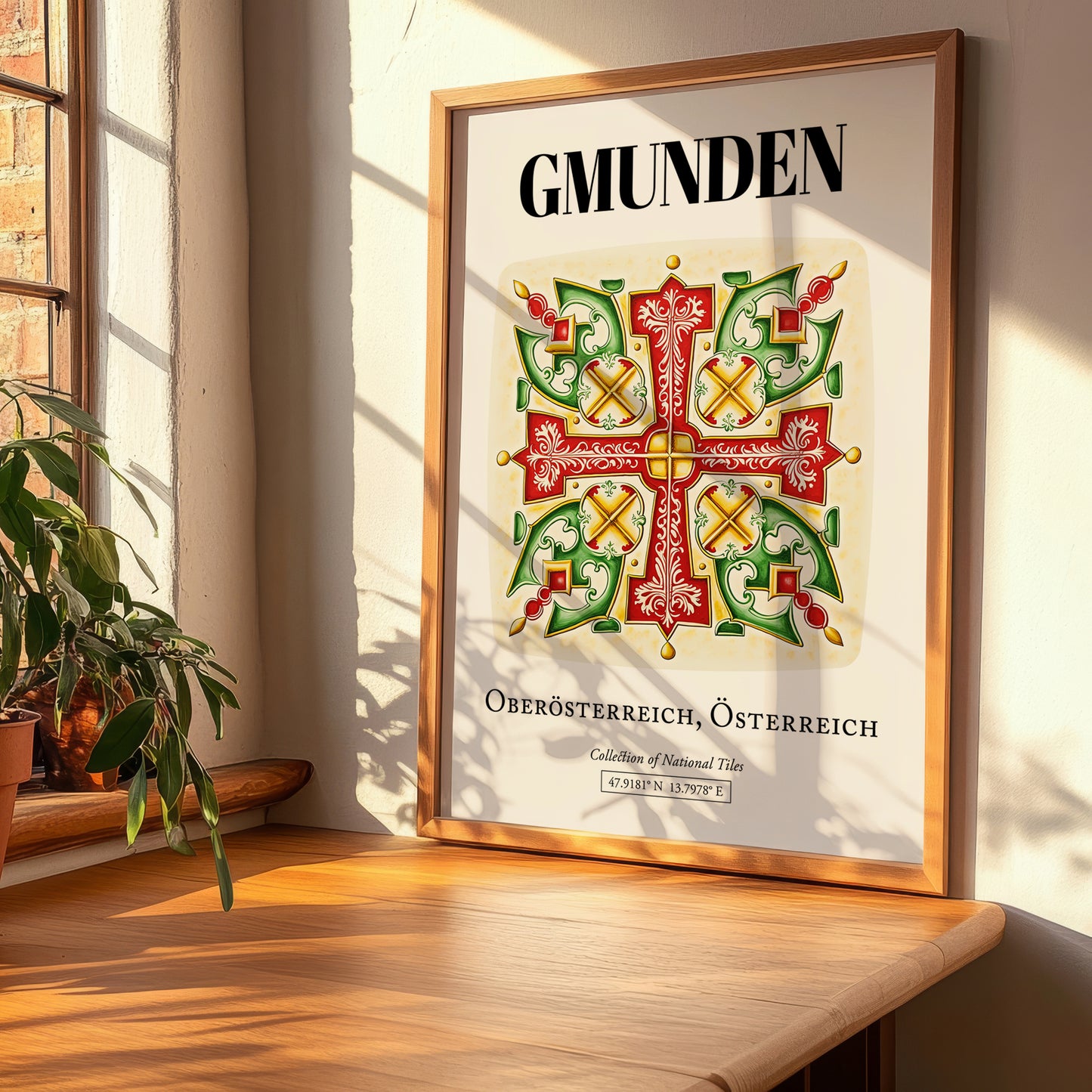 Gmunden, Austria – Travel Poster, clean layout with no caption