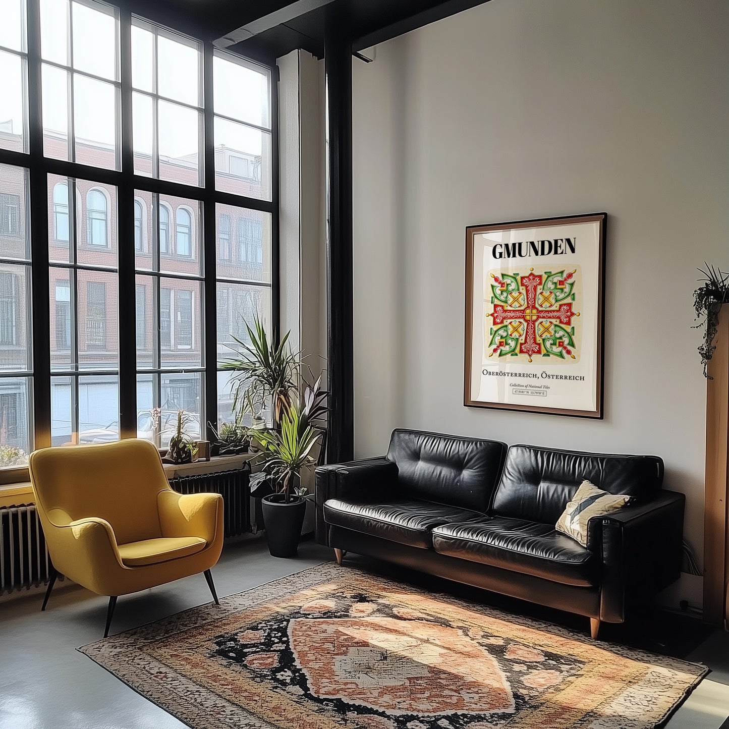 Gmunden, Austria – Travel Poster, unframed on coastal sand