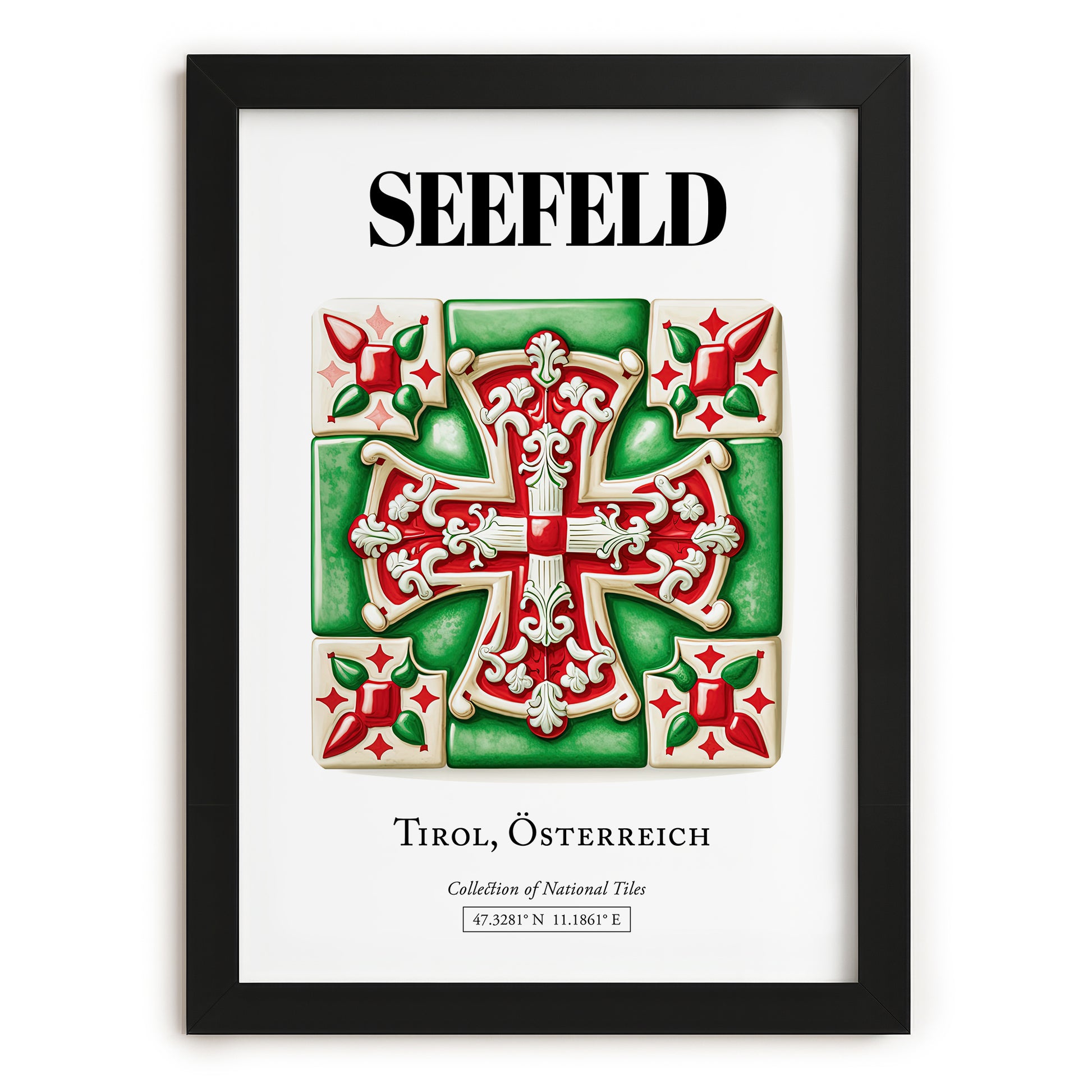 Seefeld, Austria – Travel Poster, in sleek black frame