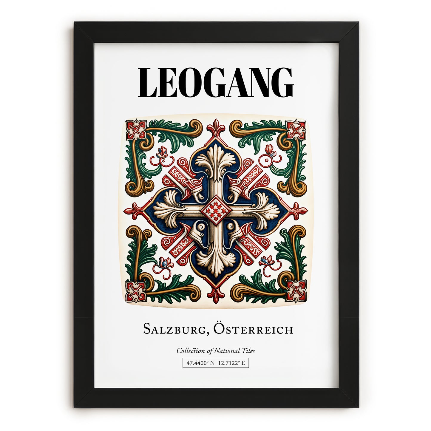 Leogang, Austria – Cultural Heritage Wall Art, in sleek black frame