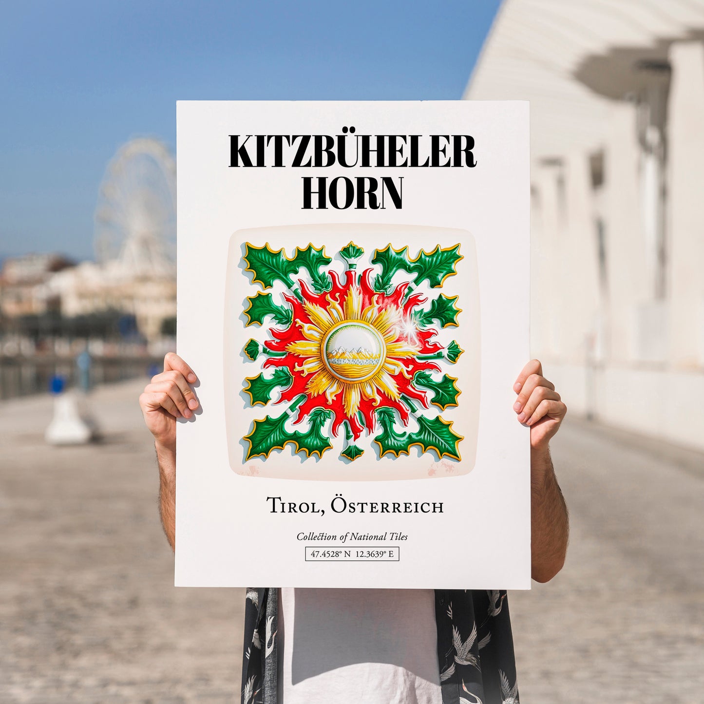 Kitzbüheler Horn, Austria – Travel Print, no-text version framed in wood