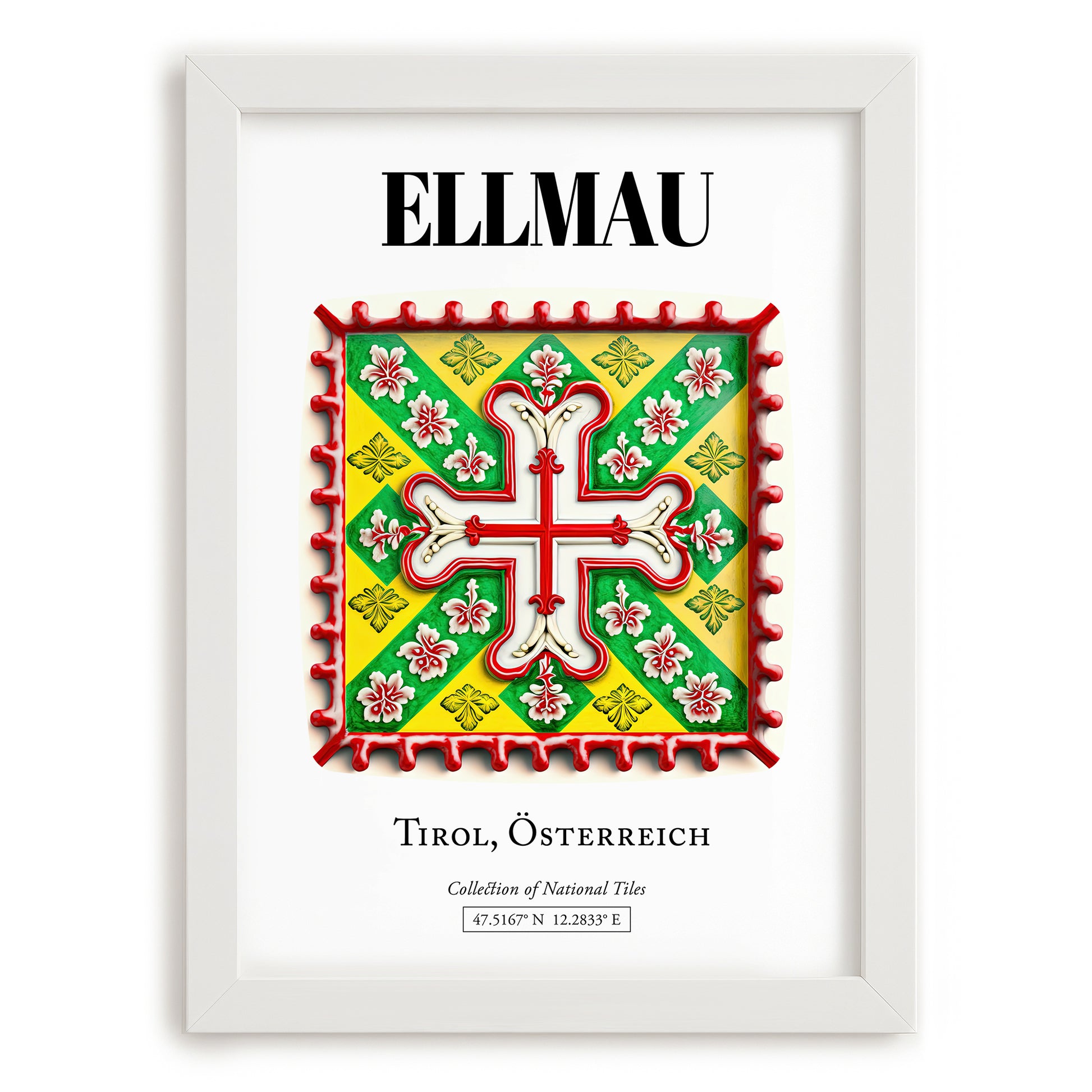 Ellmau, Austria – Travel Wall Art, placed in minimal white frame