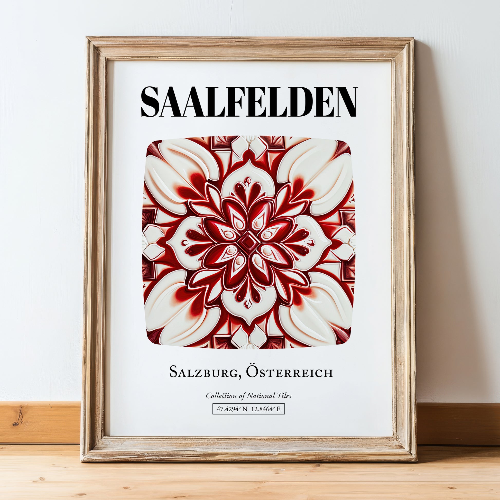 Saalfelden, Austria – Travel Print, in wooden frame leaning on the floor