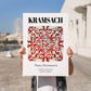 Kramsach, Austria – Architectural Travel Art, no-text version framed in wood