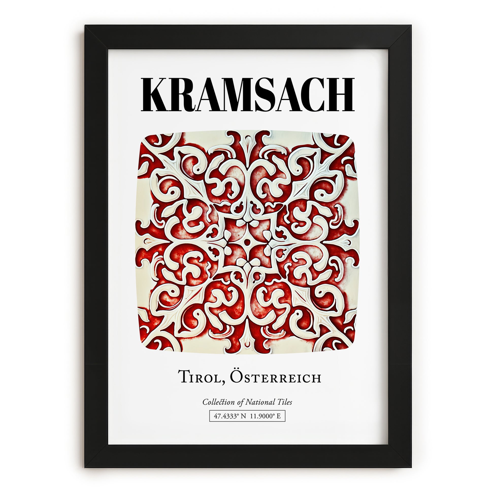 Kramsach, Austria – Architectural Travel Art, in sleek black frame