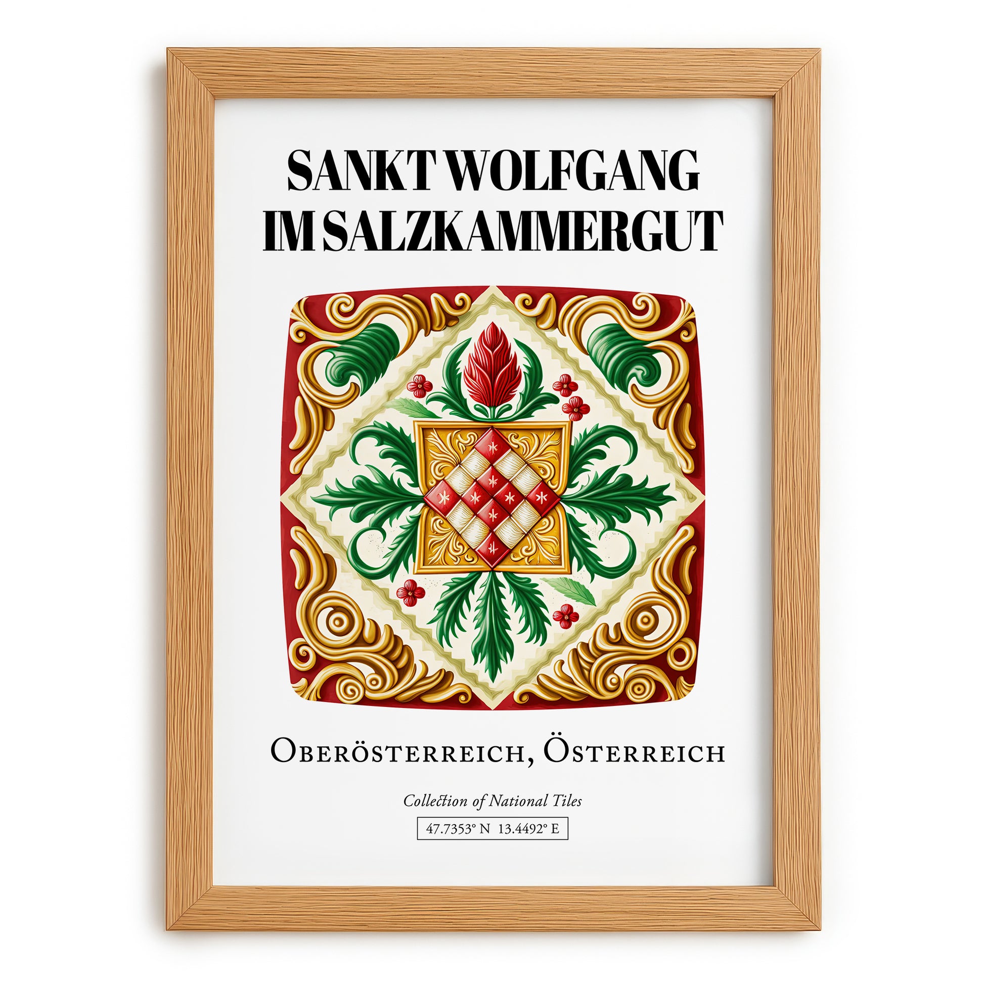 Sankt Wolfgang Im Salzkammergut, Austria – Historic Cities Art Print, set in oak frame