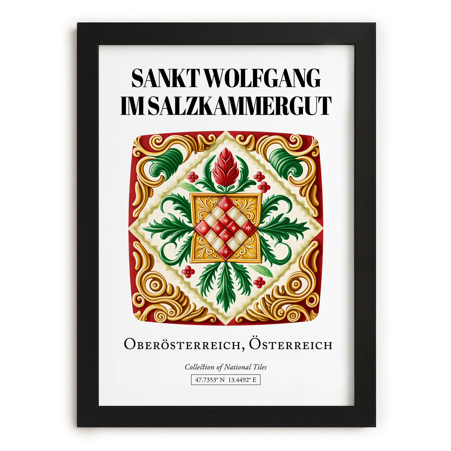 Sankt Wolfgang Im Salzkammergut, Austria – Historic Cities Art Print, in sleek black frame