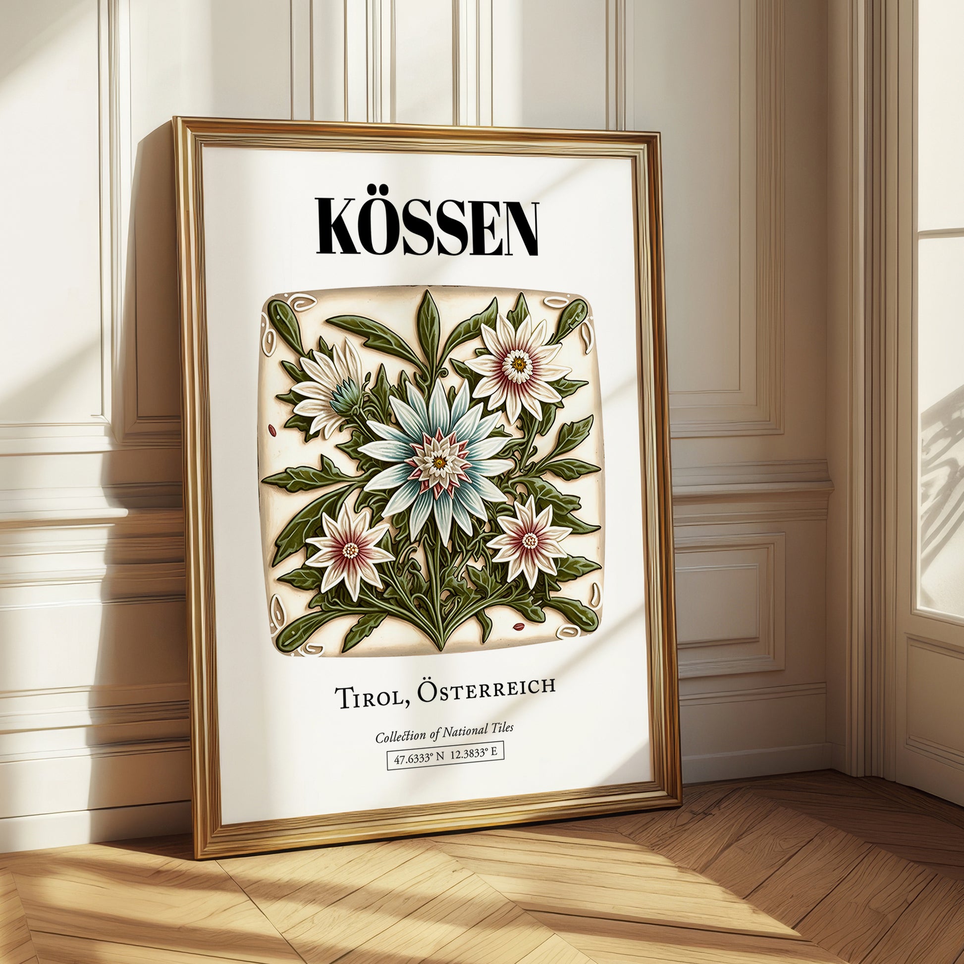 Kössen, Austria – Retro Travel Poster, styled in a charming Paris street view