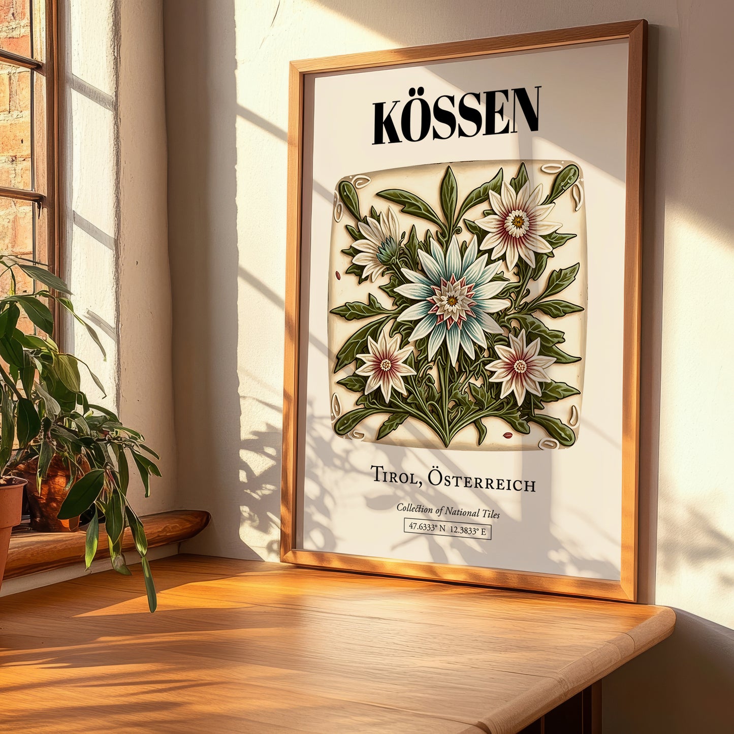 Kössen, Austria – Retro Travel Poster, clean layout with no caption