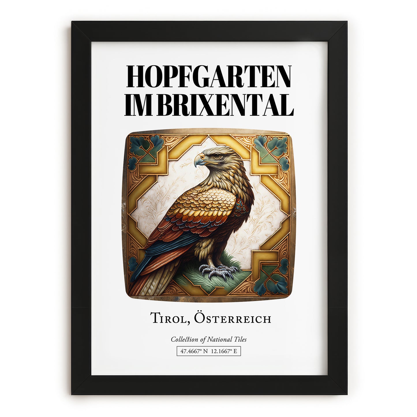 Hopfgarten Im Brixental, Austria – Travel Print, in sleek black frame