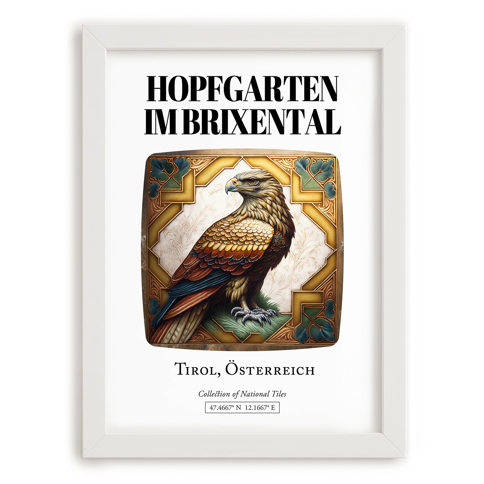 Hopfgarten Im Brixental, Austria – Travel Print, placed in minimal white frame
