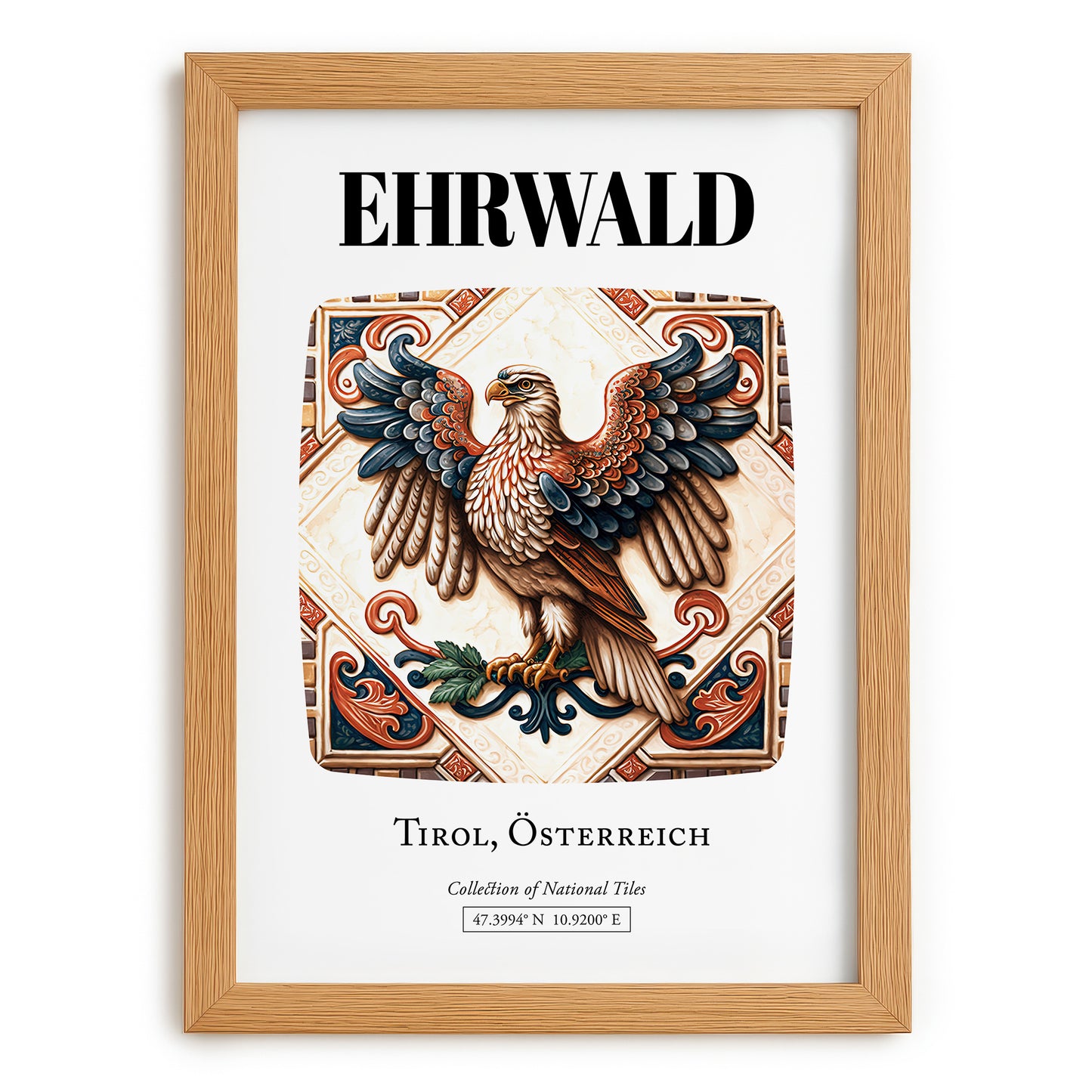 Ehrwald, Austria – Travel Print, set in oak frame
