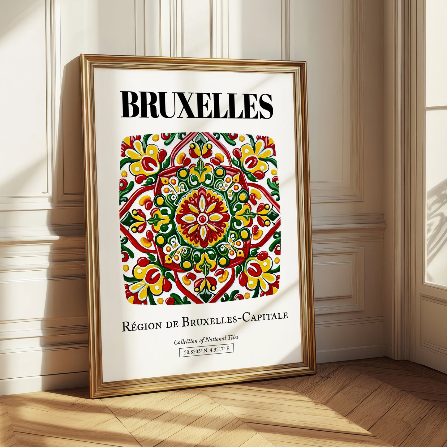 Brussels, Belgique – Travel Memories Wall Print, styled in a charming Paris street view