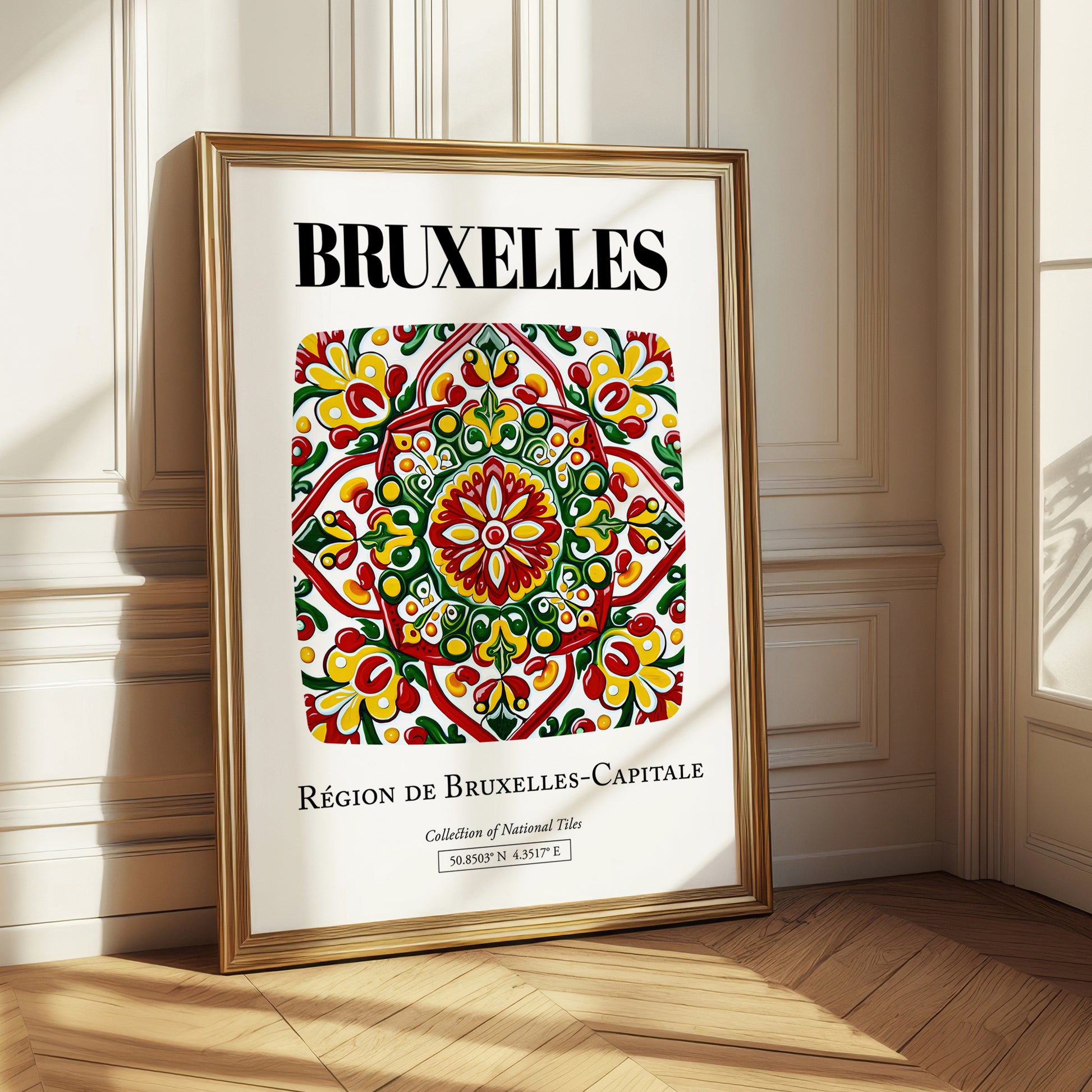Brussels, Belgique – Travel Memories Wall Print, styled in a charming Paris street view