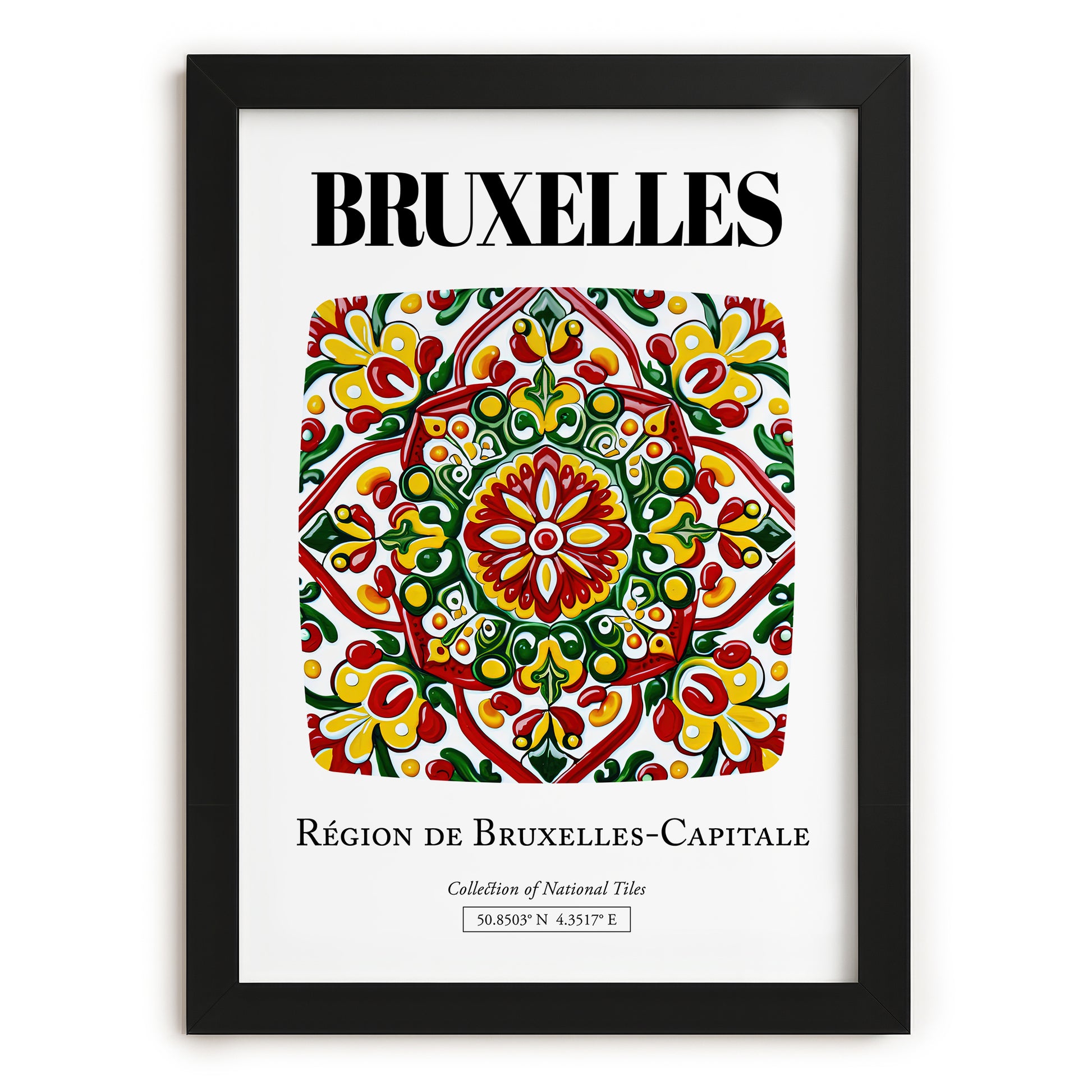 Brussels, Belgique – Travel Memories Wall Print, in sleek black frame