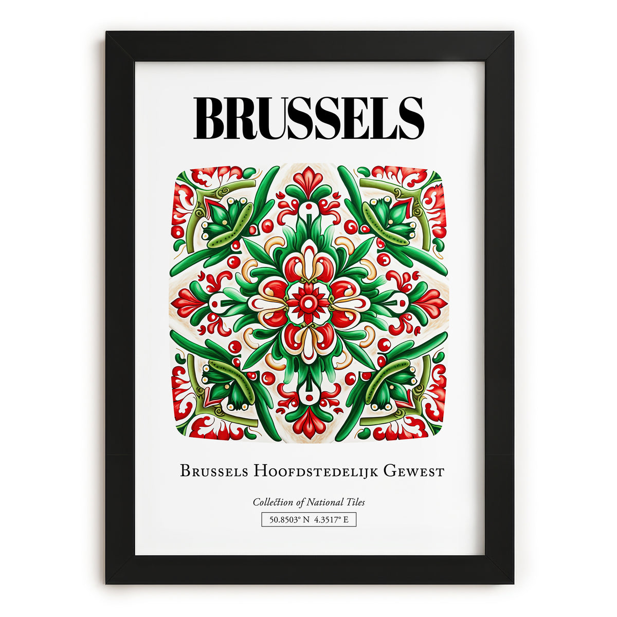 Brussels, België – Travel Wall Art, in sleek black frame