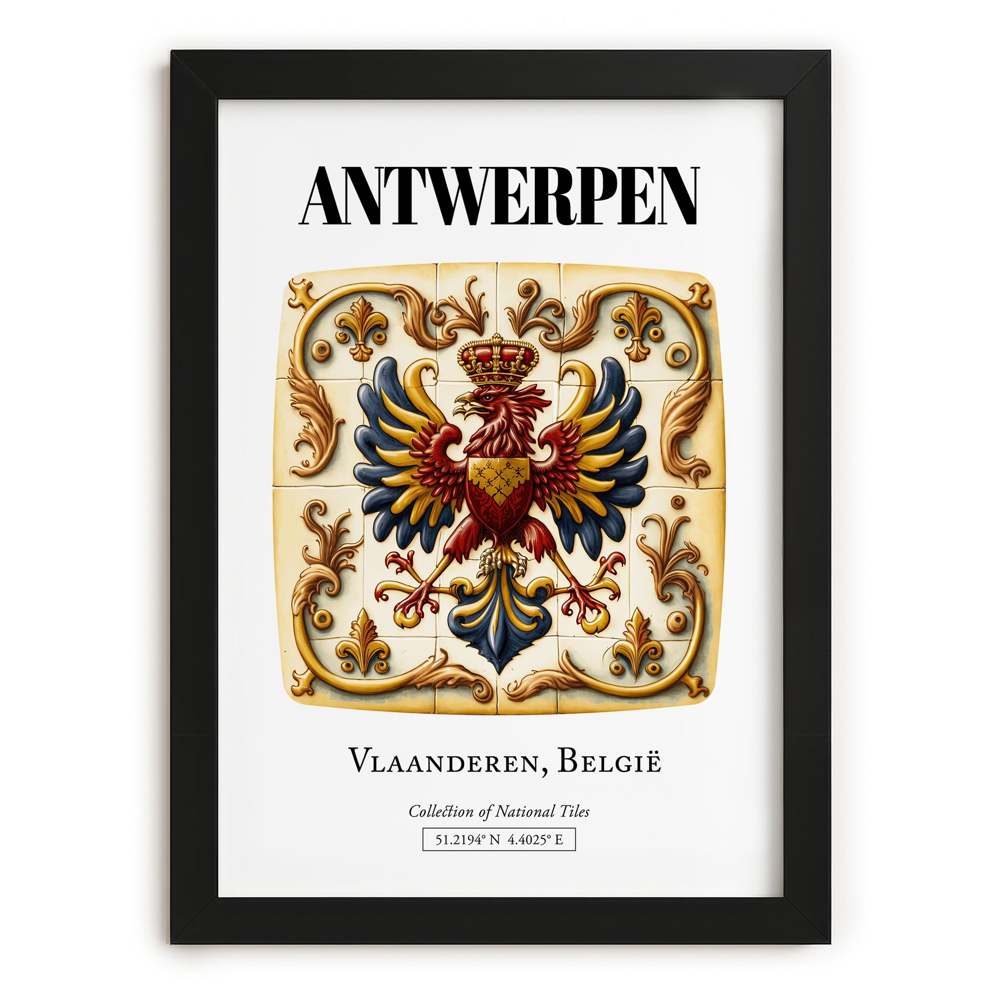 Antwerp, Belgium – Travel Print, in sleek black frame