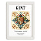 Ghent, Belgium – Travel Poster, placed in minimal white frame