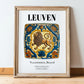Leuven, Belgium – Travel Wall Art, in wooden frame leaning on the floor