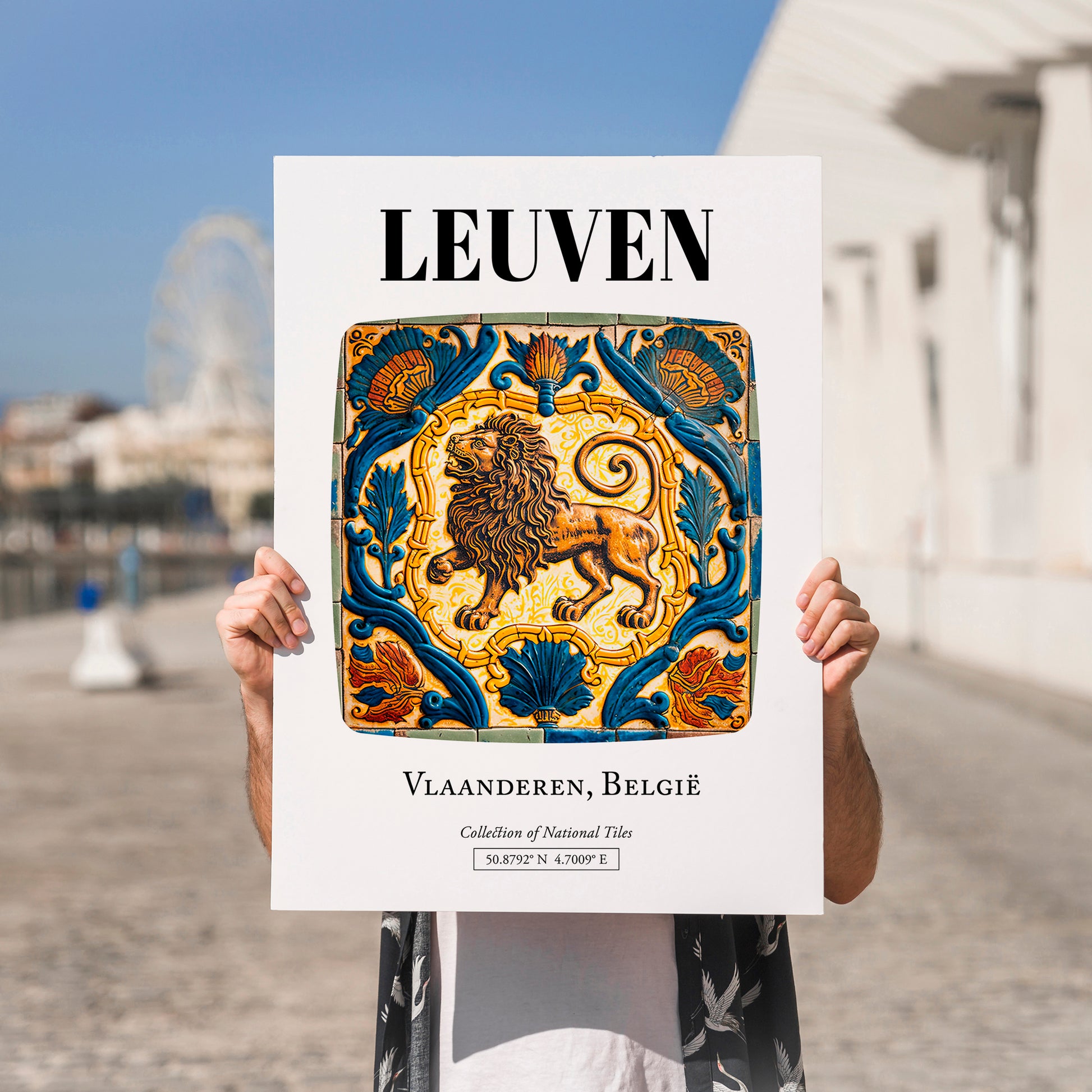 Leuven, Belgium – Travel Wall Art, no-text version framed in wood