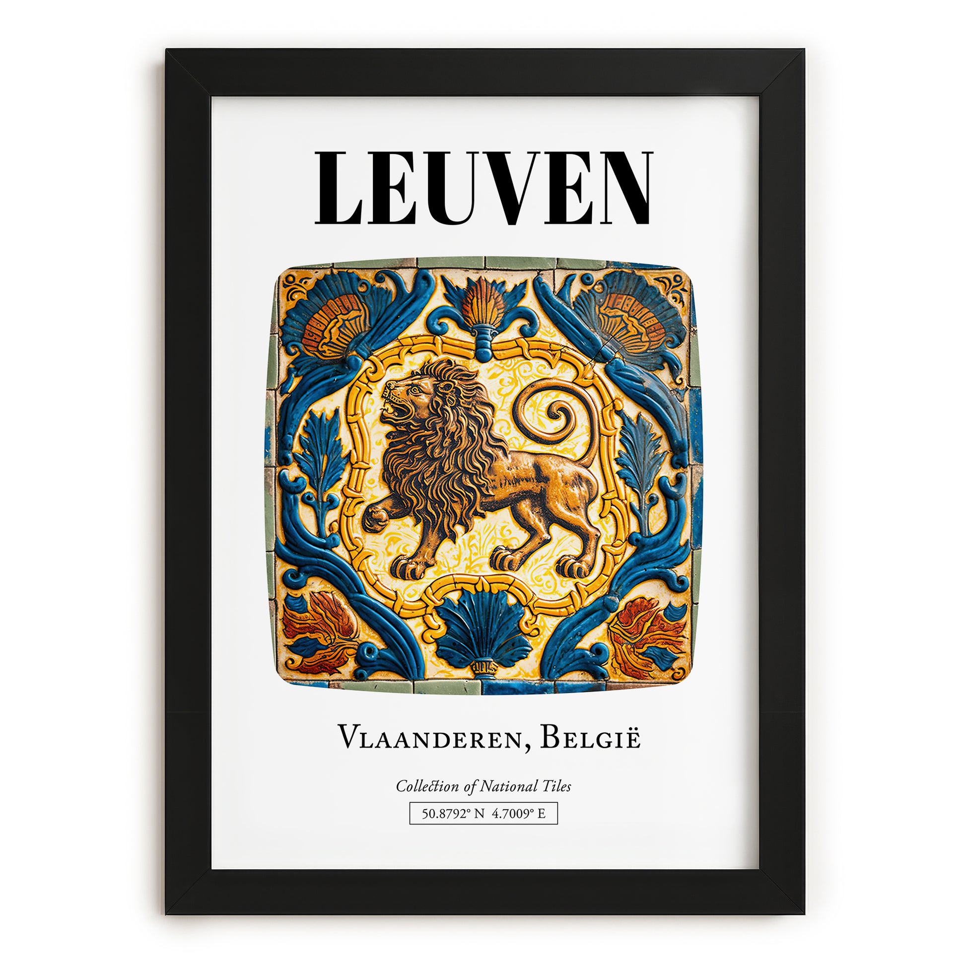 Leuven, Belgium – Travel Wall Art, in sleek black frame