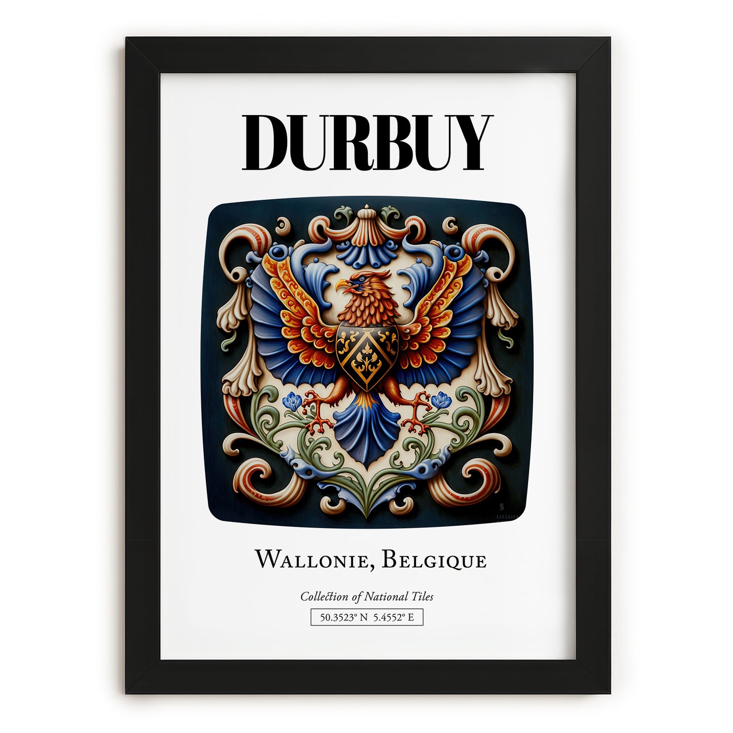 Durbuy, Belgium – Travel Poster, in sleek black frame