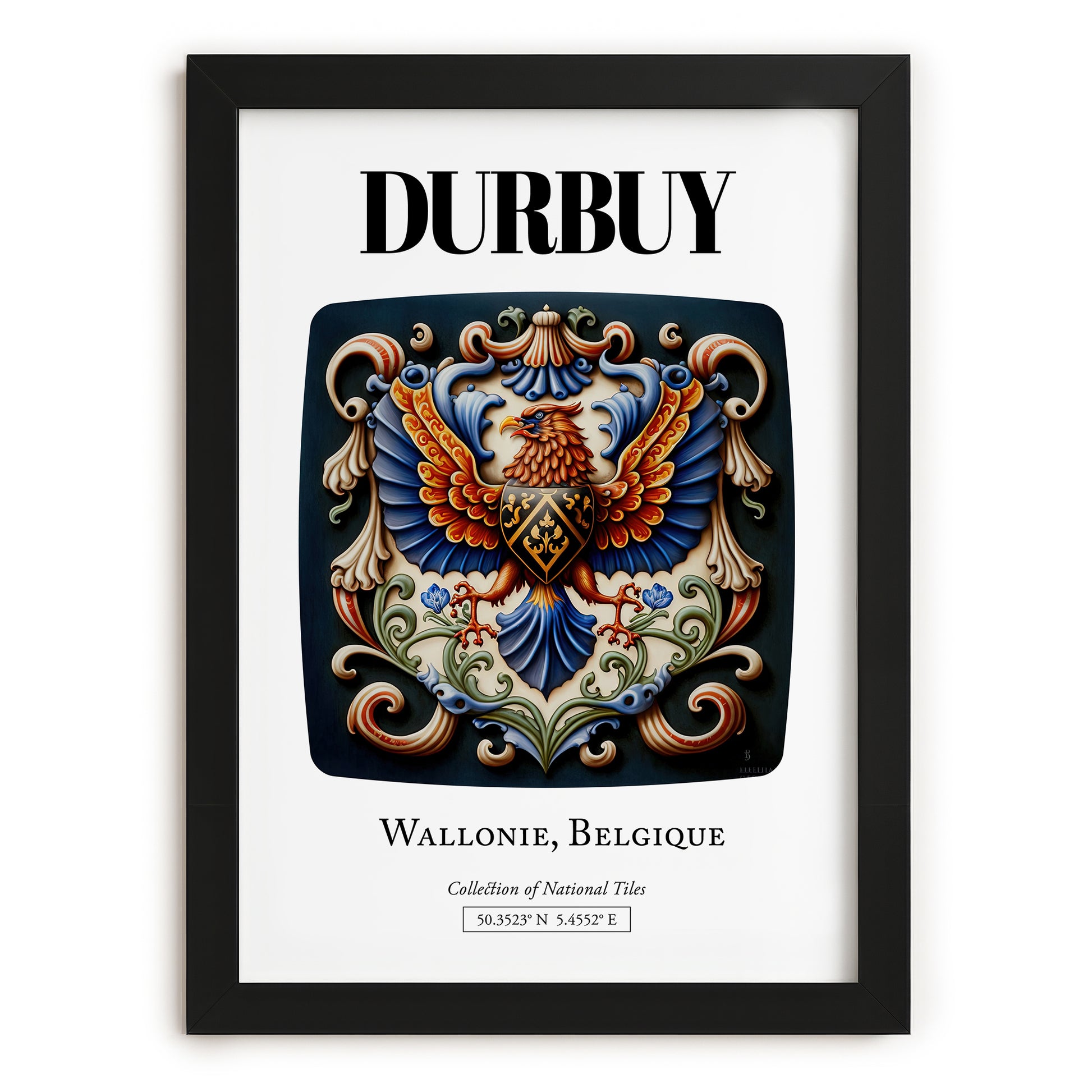 Durbuy, Belgium – Travel Poster, in sleek black frame