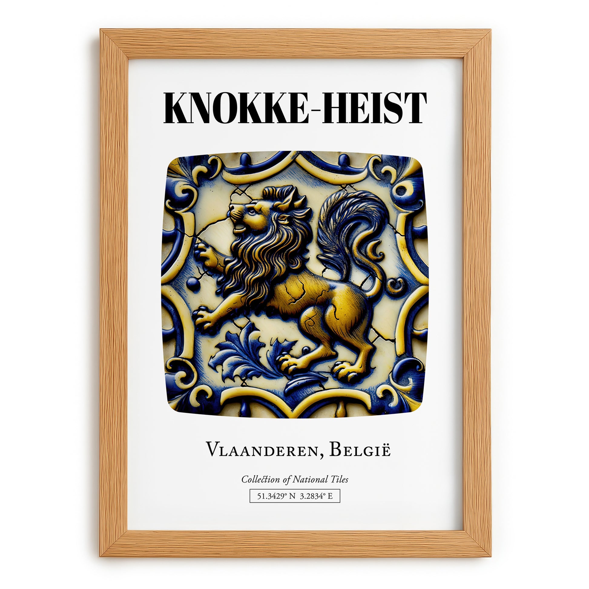 Knokke-heist, Belgium – Travel Poster, set in oak frame