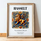 Hasselt, Belgium – Travel Print, in wooden frame leaning on the floor