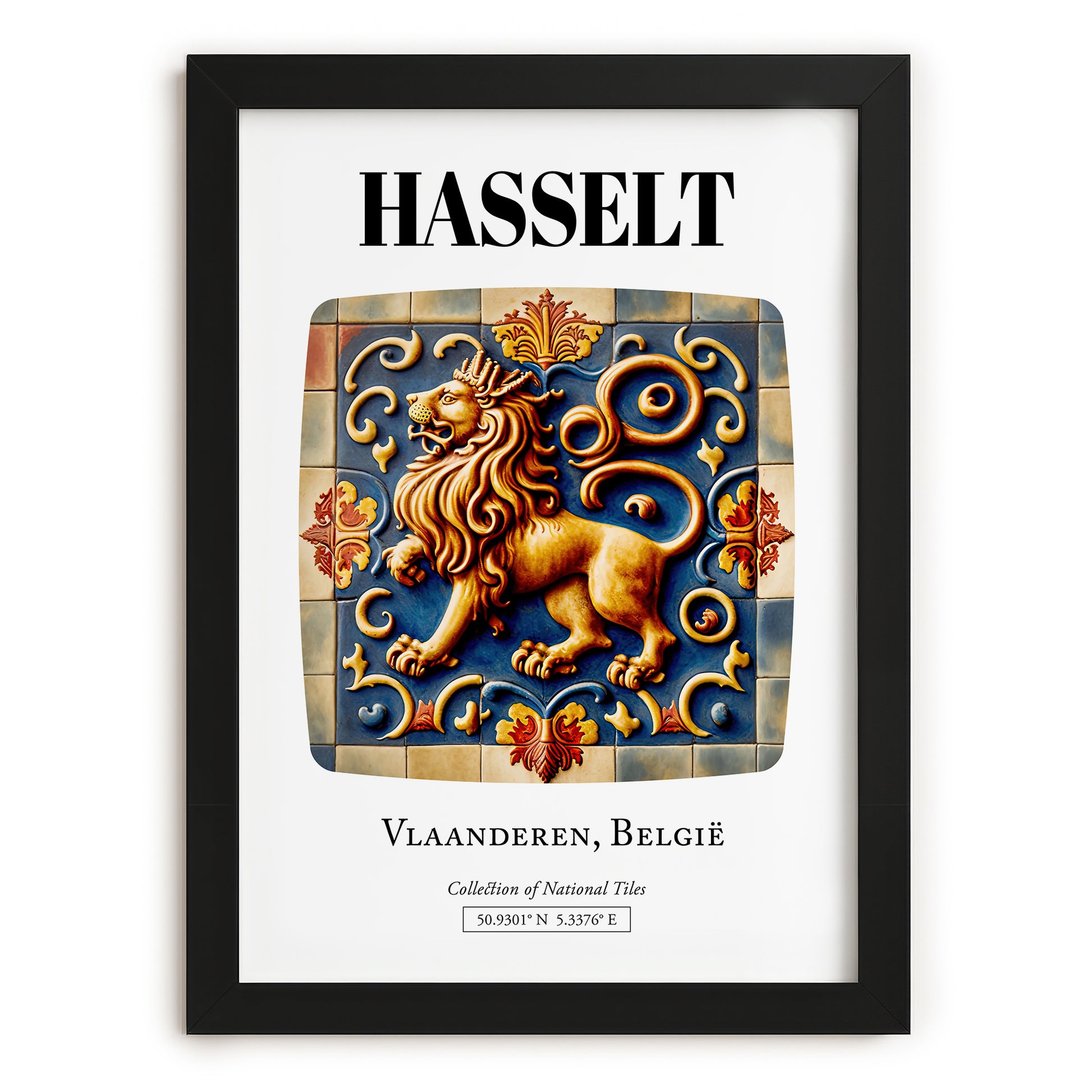 Hasselt, Belgium – Travel Print, in sleek black frame