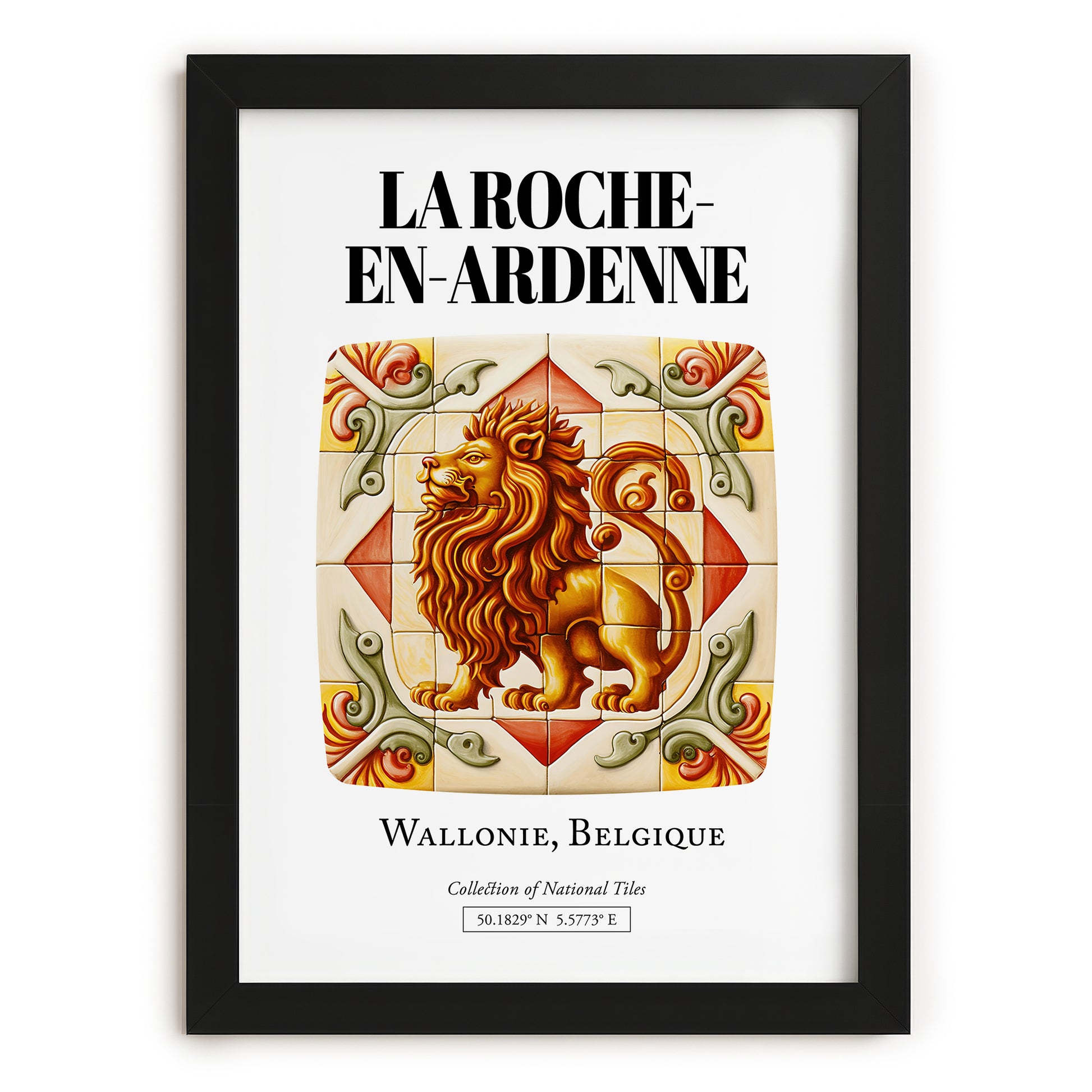 La Roche-en-ardenne, Belgium – National Pride Wall Decor, in sleek black frame