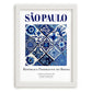 Sao Paulo, Brasil – Travel Poster, placed in minimal white frame
