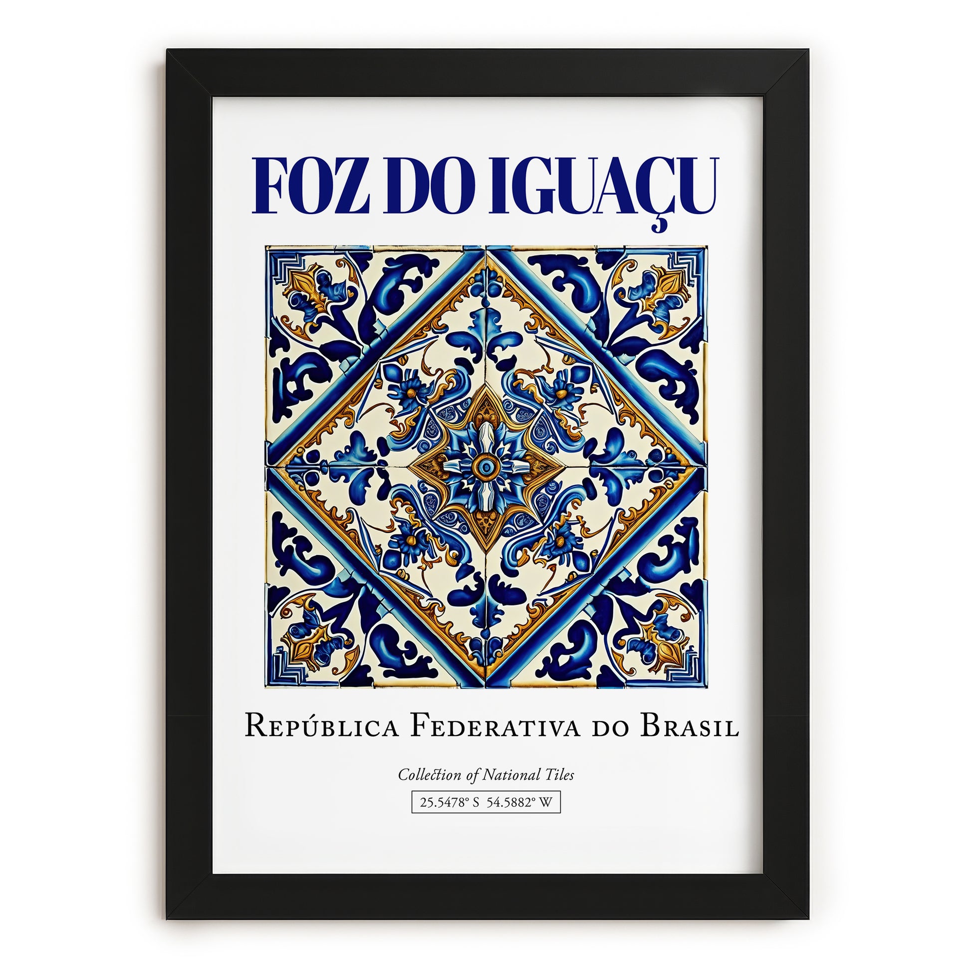 Foz do Iguaçu, Brasil – Travel Poster, in sleek black frame