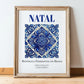Natal, Brasil – Travel Poster, in wooden frame leaning on the floor