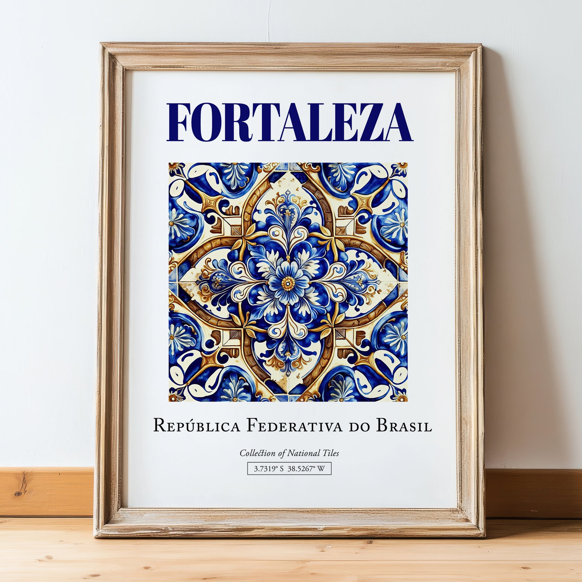 Fortaleza, Brasil – Dream Destination Decor, in wooden frame leaning on the floor