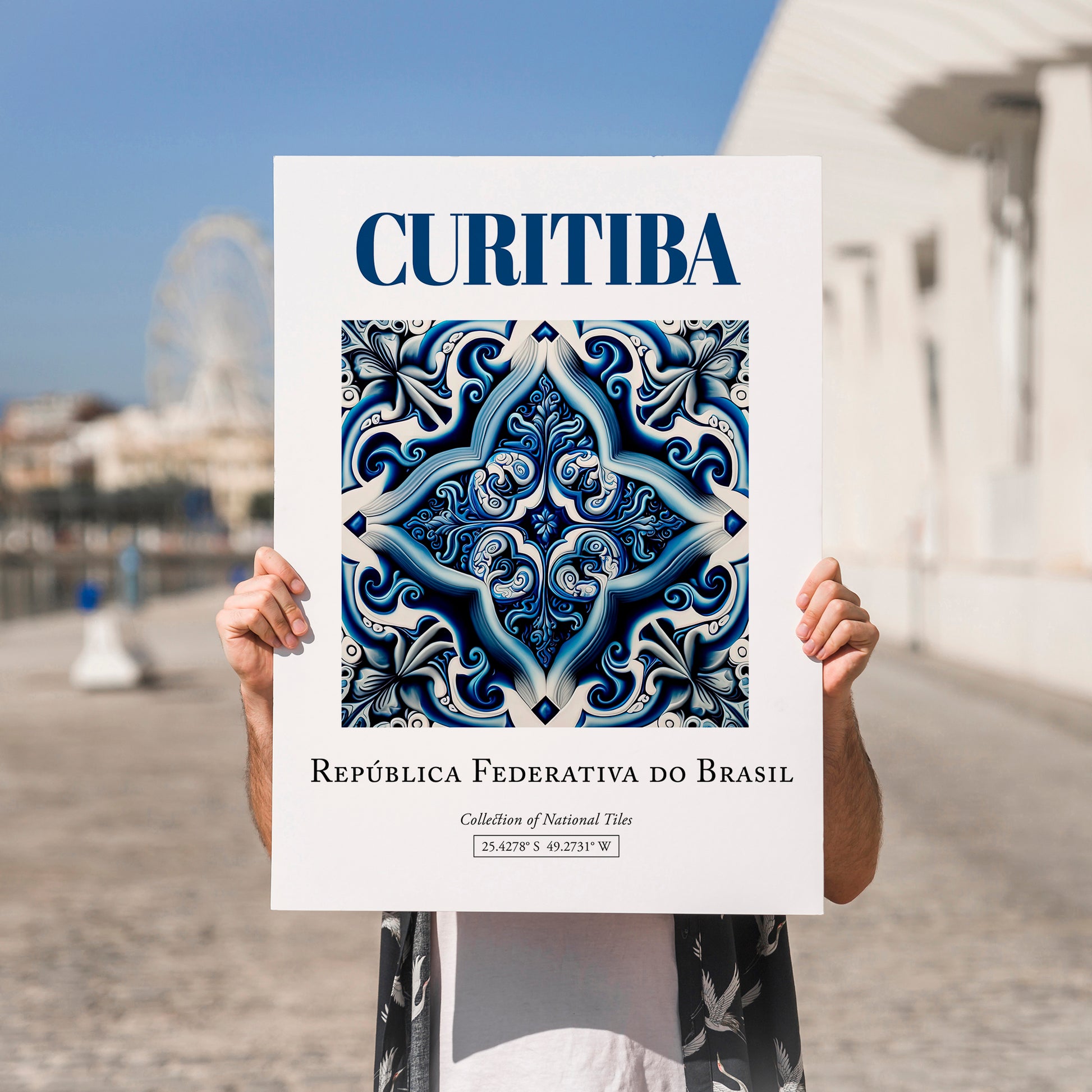 Curitiba, Brasil – Wanderlust-Inspired Poster, no-text version framed in wood