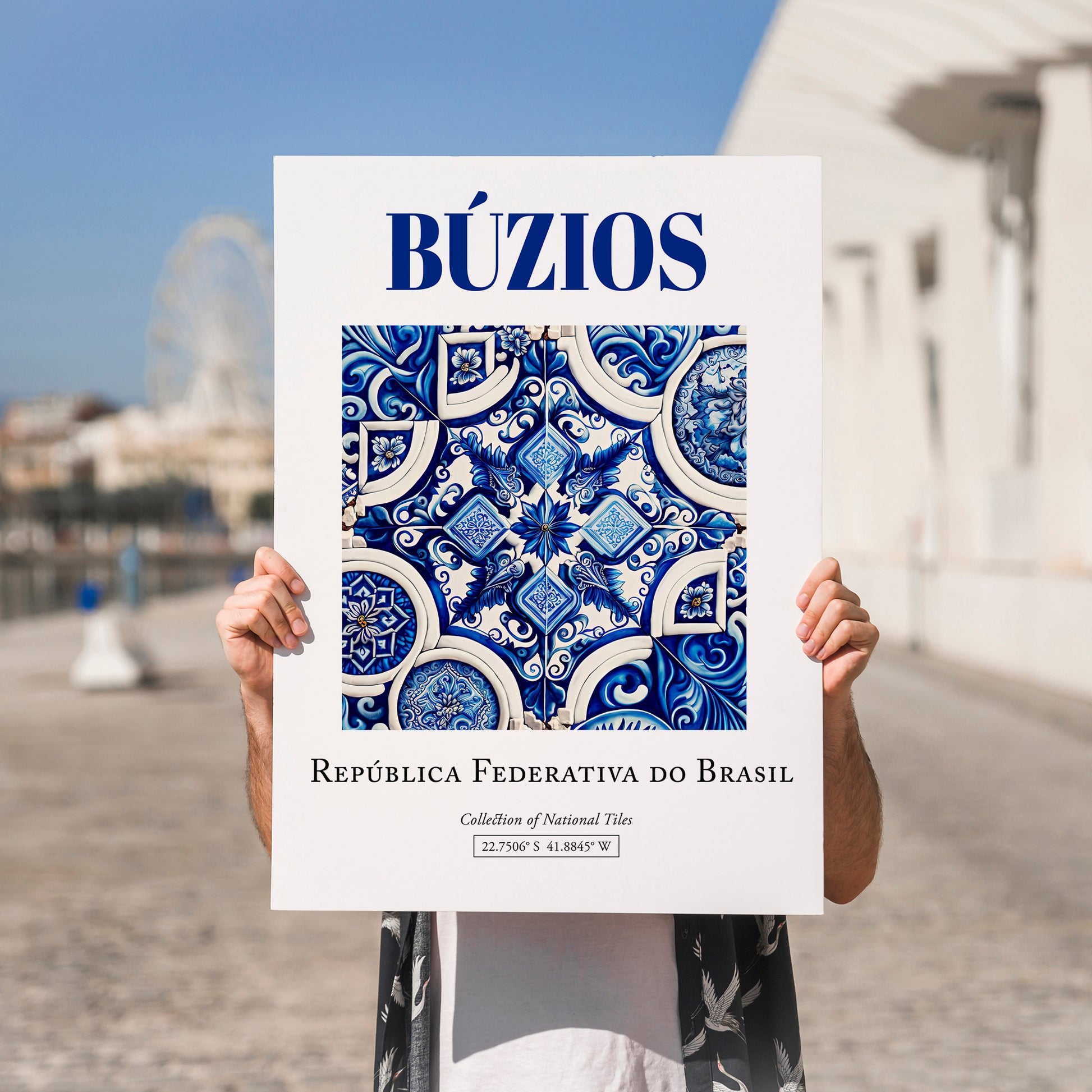 Búzios, Brasil – Travel Wall Decor, no-text version framed in wood