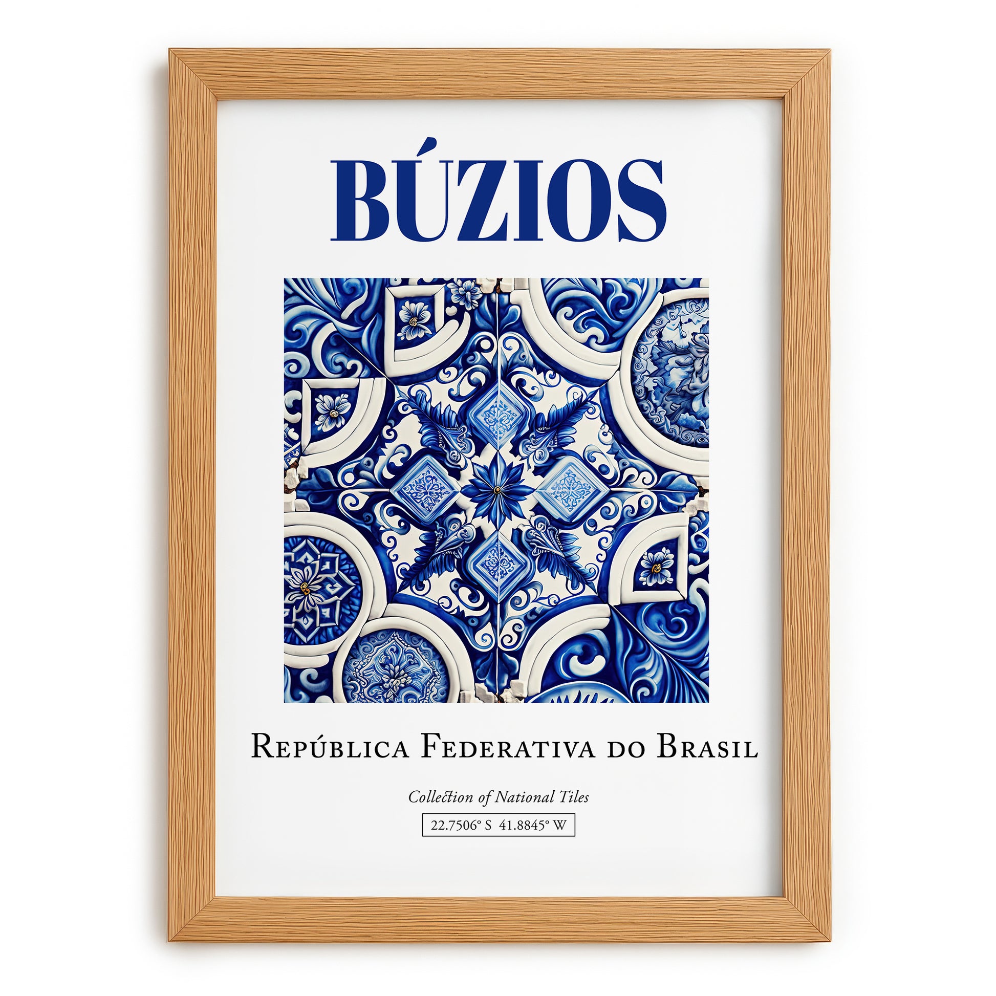 Búzios, Brasil – Travel Wall Decor, set in oak frame