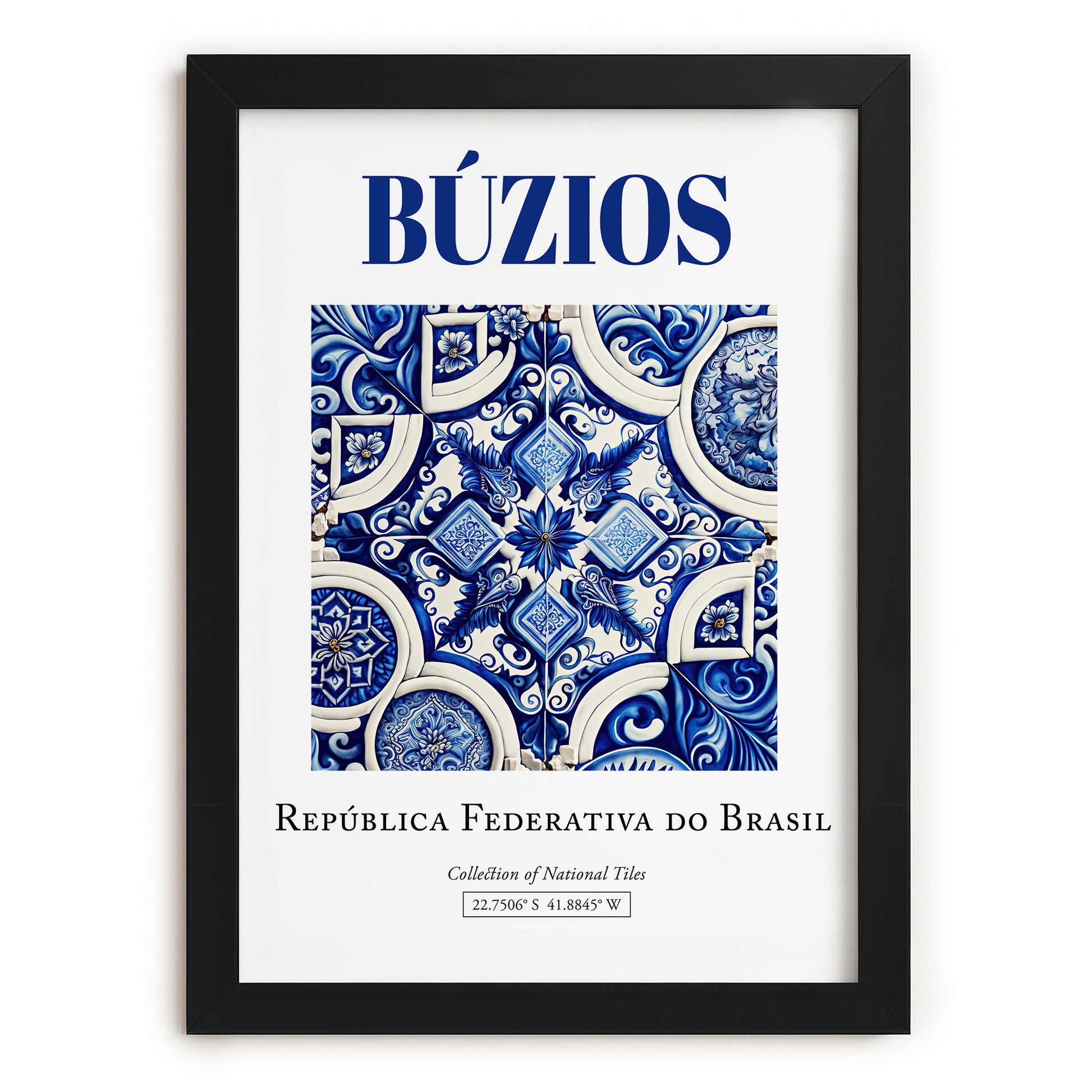 Búzios, Brasil – Travel Wall Decor, in sleek black frame