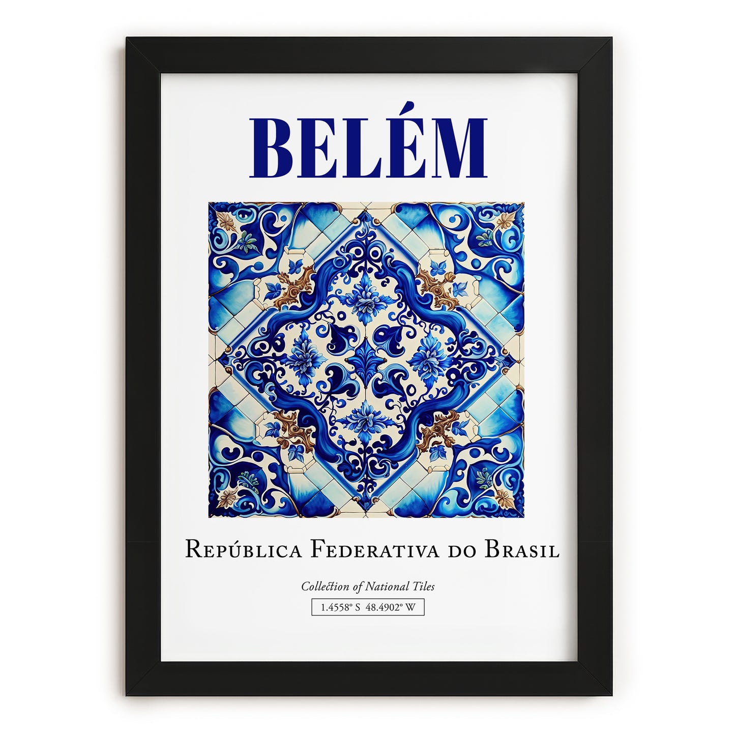 Belém, Brasil – Travel Poster, in sleek black frame
