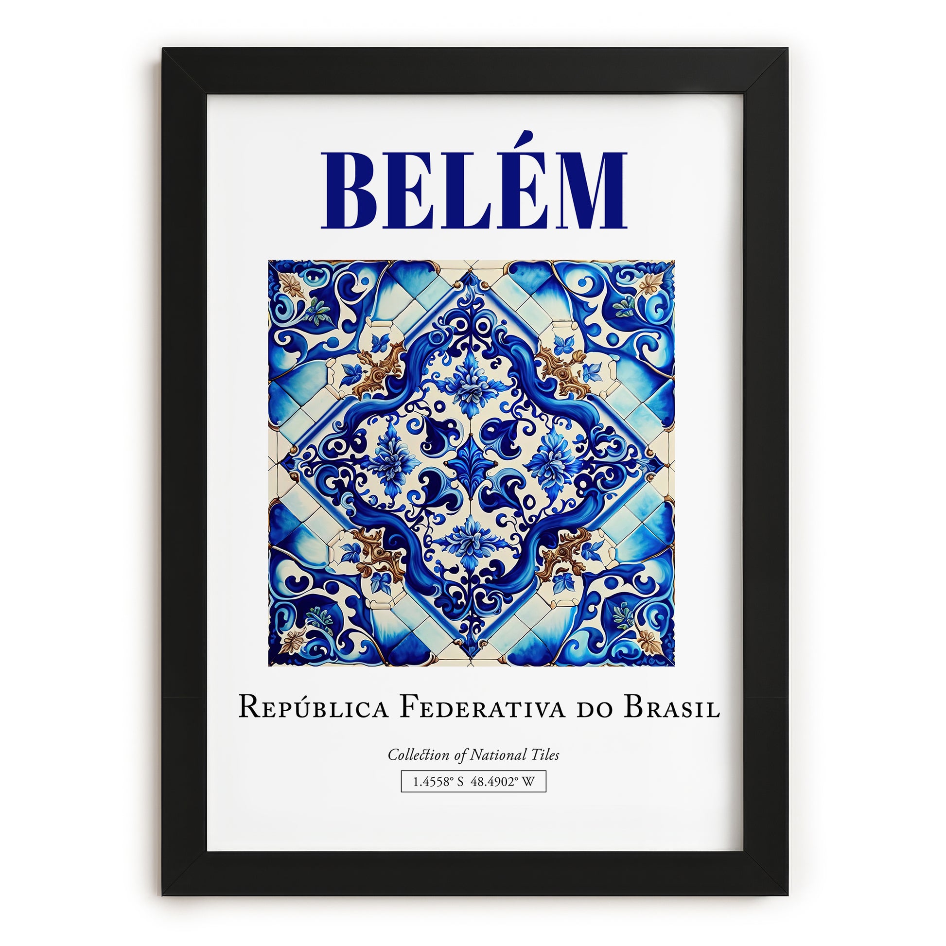Belém, Brasil – Travel Poster, in sleek black frame