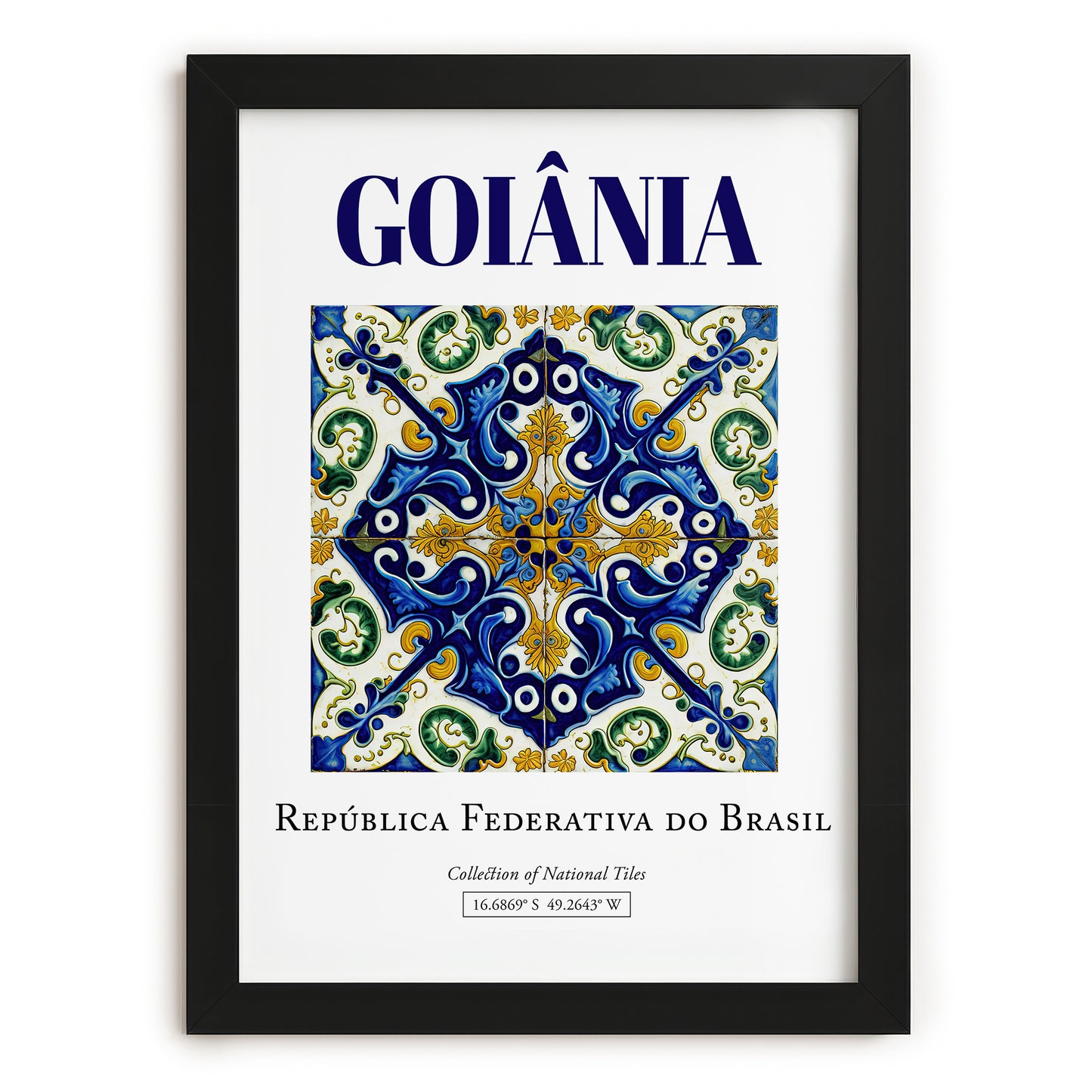 Goiânia, Brasil – Travel Wall Art, in sleek black frame