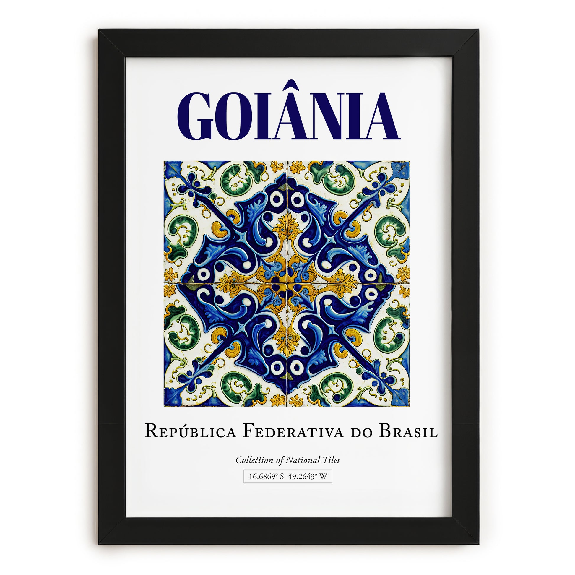 Goiânia, Brasil – Travel Wall Art, in sleek black frame